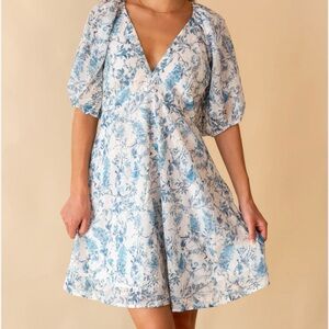Lucy Paris Azalea Blue and White Mini Dress